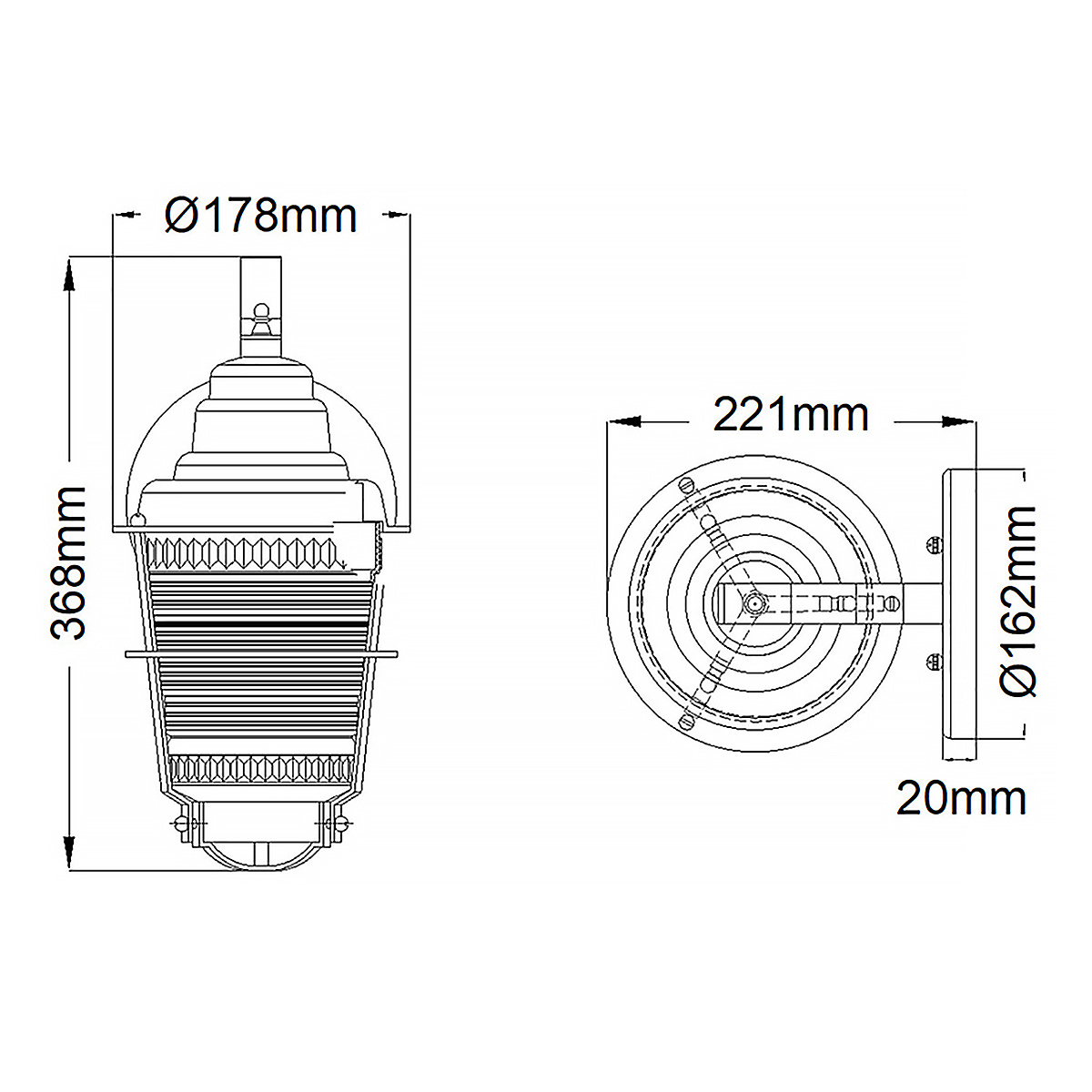 Chance Harbor 37cm Zinc lámpara de exterior De Elstead Lighting - Chance Harbor &auml;r en klassisk och robust fasadlampa med en design inspirerad av maritim stil.