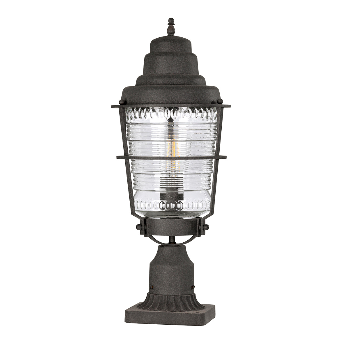Chance Harbor 50cm Zinc De Elstead Lighting - Con clase de protección IP44, está protegido contra la intemperie y el viento y, por lo tanto, es perfecto para uso exterior en zonas de entrada, en caminos de jardín o en terrazas.