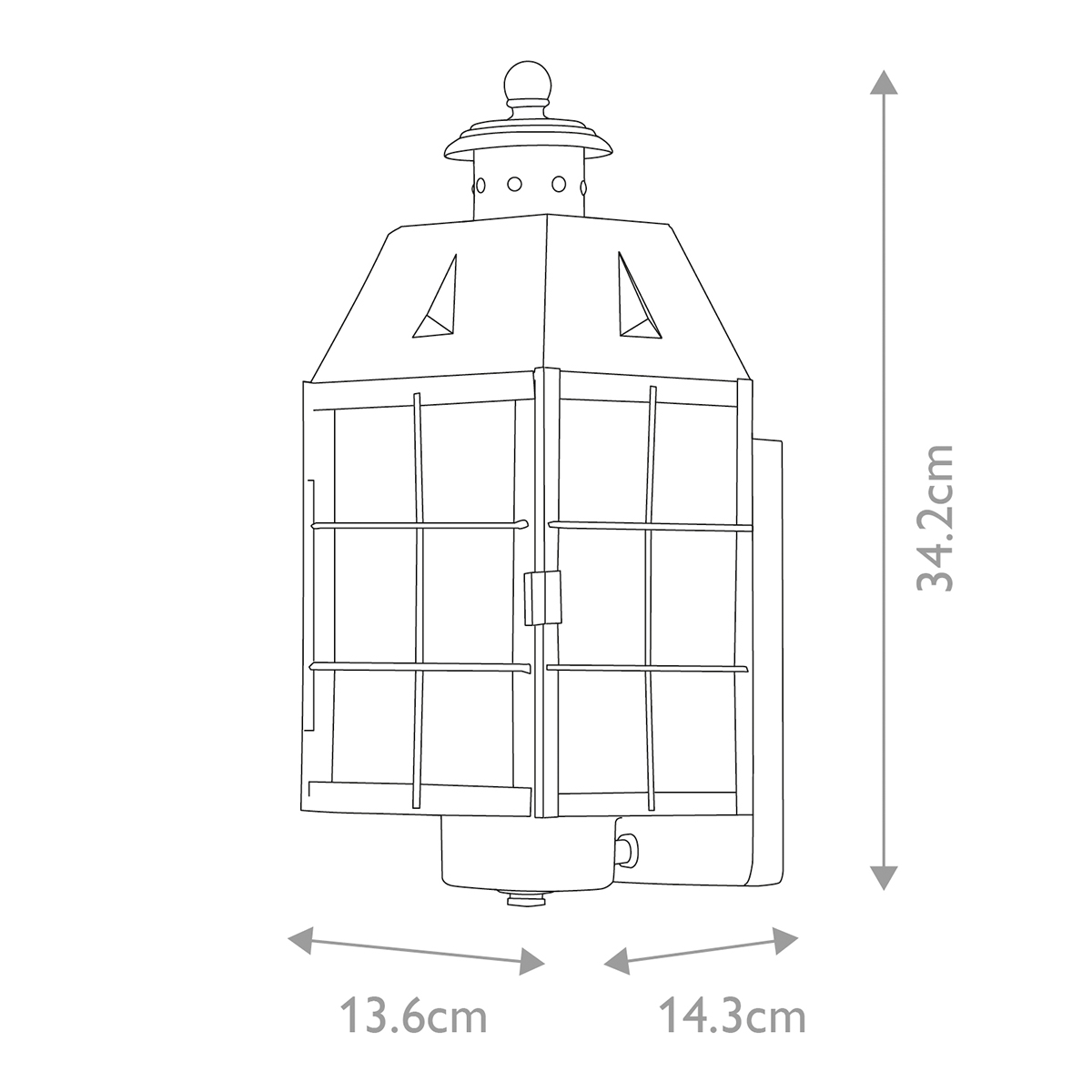 Nantucket 34cm Latón antiguo lámpara de exterior De Elstead Lighting - El vidrio acanalado crea una distribución de luz suave y agradable, mientras que el acabado de latón antiguo da una sensación auténtica y lujosa.