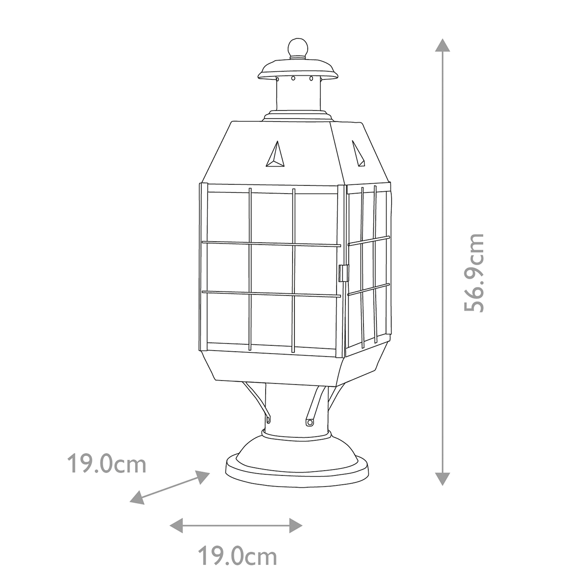 Nantucket 57cm Latón antiguo De Elstead Lighting - Tillverkad av massiv m&auml;ssing och glas, erbjuder den en robust och elegant konstruktion som &aring;ldras vackert &ouml;ver tid.