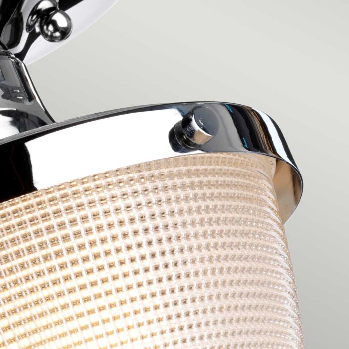 Dublin Ø18 Cromo pulido lámpara de baño De Elstead Lighting - La elegante l&aacute;mpara de techo para ba&ntilde;o Dublin impresiona con su decorativa pantalla de vidrio esmerilado y su atractiva textura.