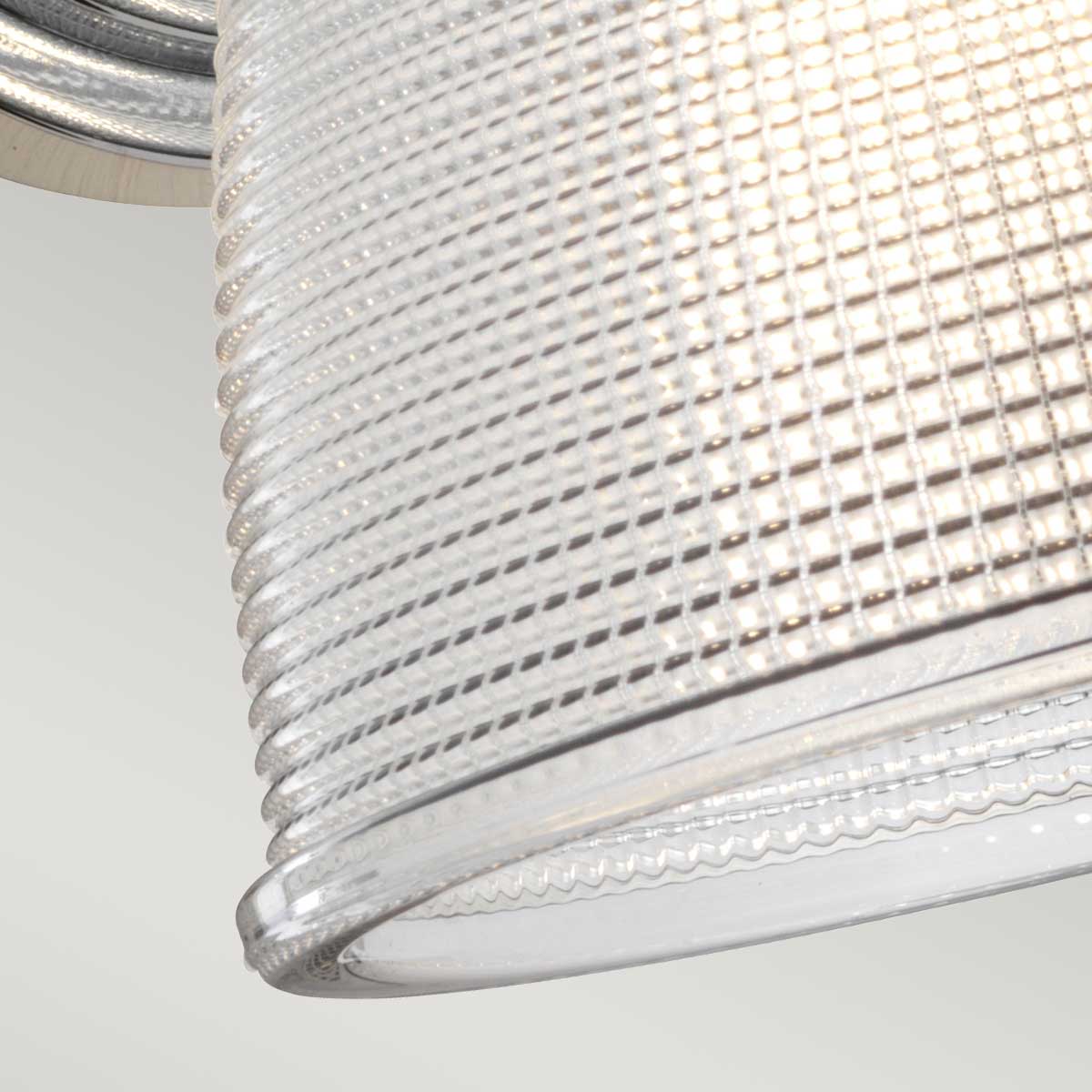 Dublin Ø20 Cromo pulido lámpara de baño De Elstead Lighting - La lámpara de pared Dublin es una elegante lámpara de baño con una pantalla de vidrio prensado detallada y un diseño texturizado.