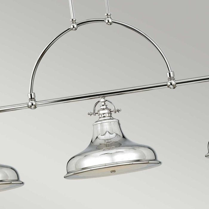 Emery 133cm Plata Lámpas de techo De Elstead Lighting - Emery es una l&aacute;mpara colgante cl&aacute;sica de estilo americano que a&ntilde;ade un toque de nostalgia y elegancia a tu hogar.