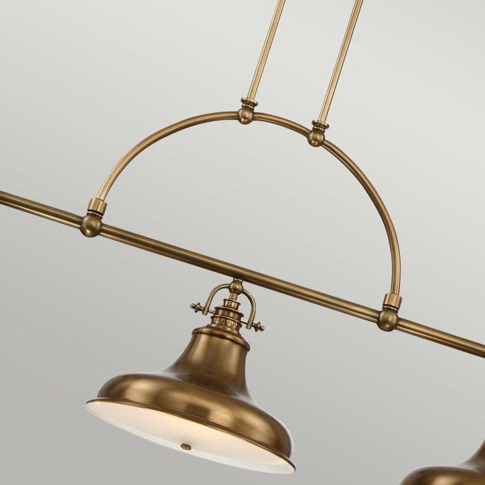 Emery 133cm Latón Lámpas de techo De Elstead Lighting - Emery es una l&aacute;mpara colgante cl&aacute;sica de estilo americano que a&ntilde;ade un toque de nostalgia y elegancia a tu hogar.