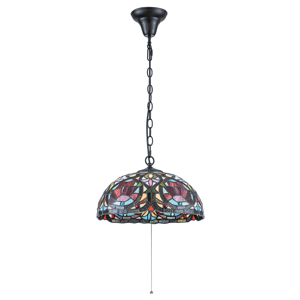 Larissa Ø38 Multicolor De Elstead Lighting - Larissa es una l&aacute;mpara colgante decorativa de estilo cl&aacute;sico Tiffany, elaborada en acero con un precioso acabado en bronce vintage.