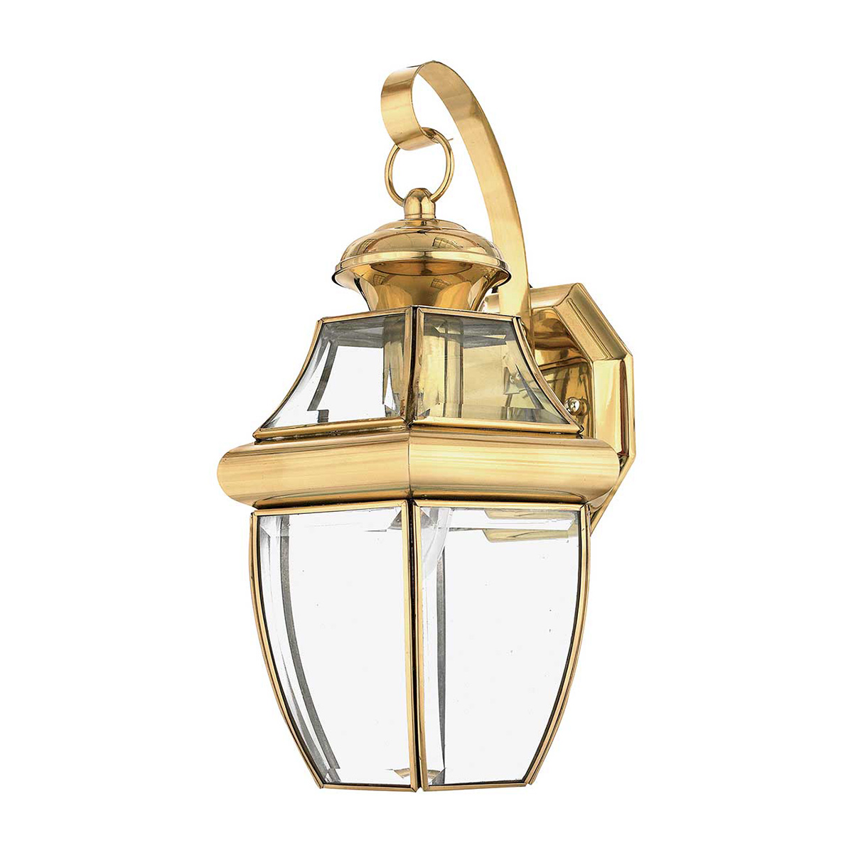 Newbury Latón pulido lámpara de exterior De Elstead Lighting - La lámpara de pared Newbury, de latón lacado y pulido, aporta a tu hogar una iluminación de fachada elegante y atemporal.