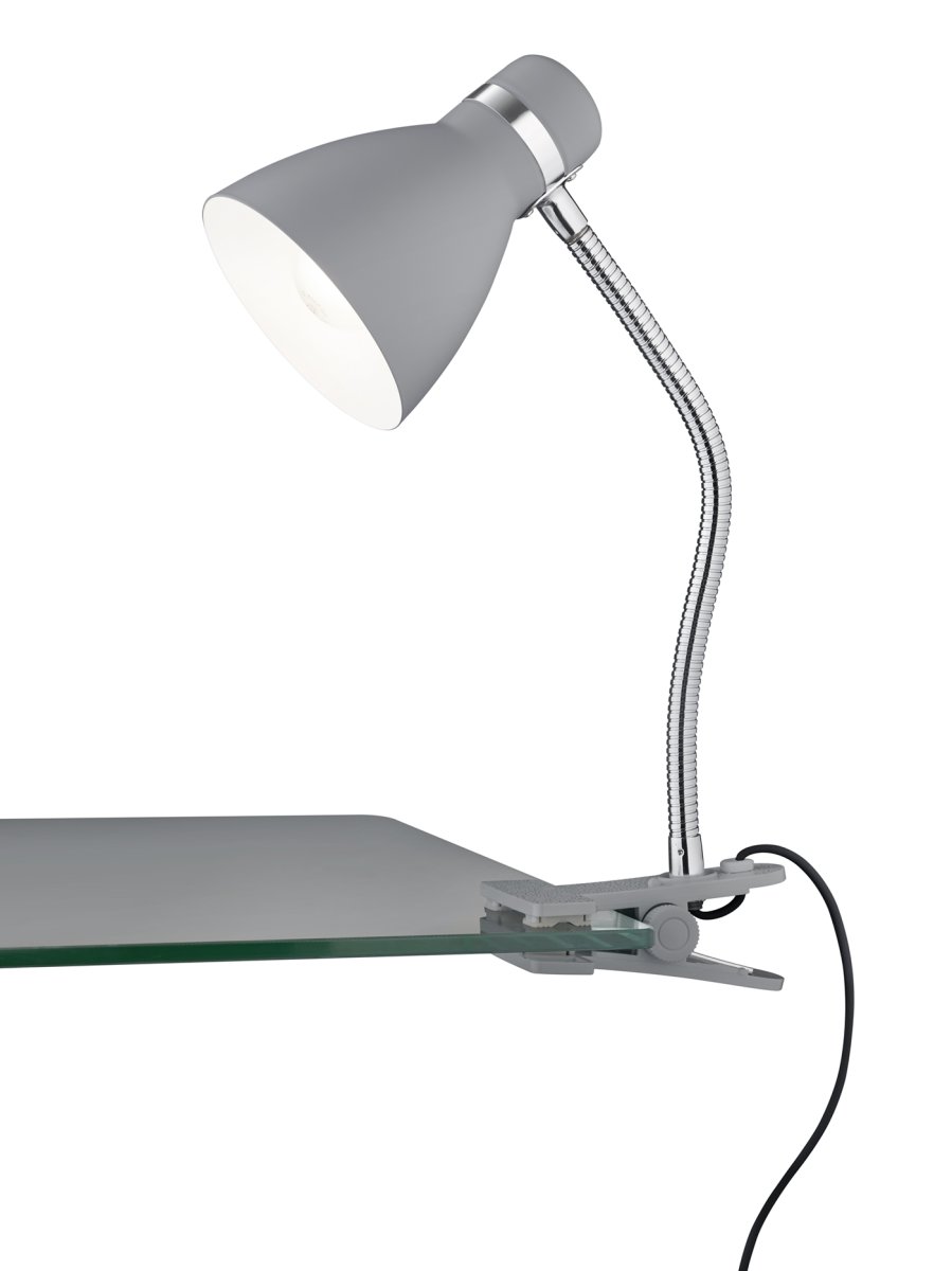 Harvey Gris lámpara de pinza De Trio Lighting - La lámpara de color titanio se puede combinar fácilmente con diferentes conceptos de decoración y color y se integra armoniosamente en su interior.
