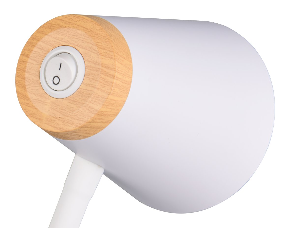 Pongo Blanco lámpara de pinza De Trio Lighting - Pongo incorpora un LED y proporciona una luz blanca c&aacute;lida y brillante, ideal como l&aacute;mpara de trabajo o de lectura.