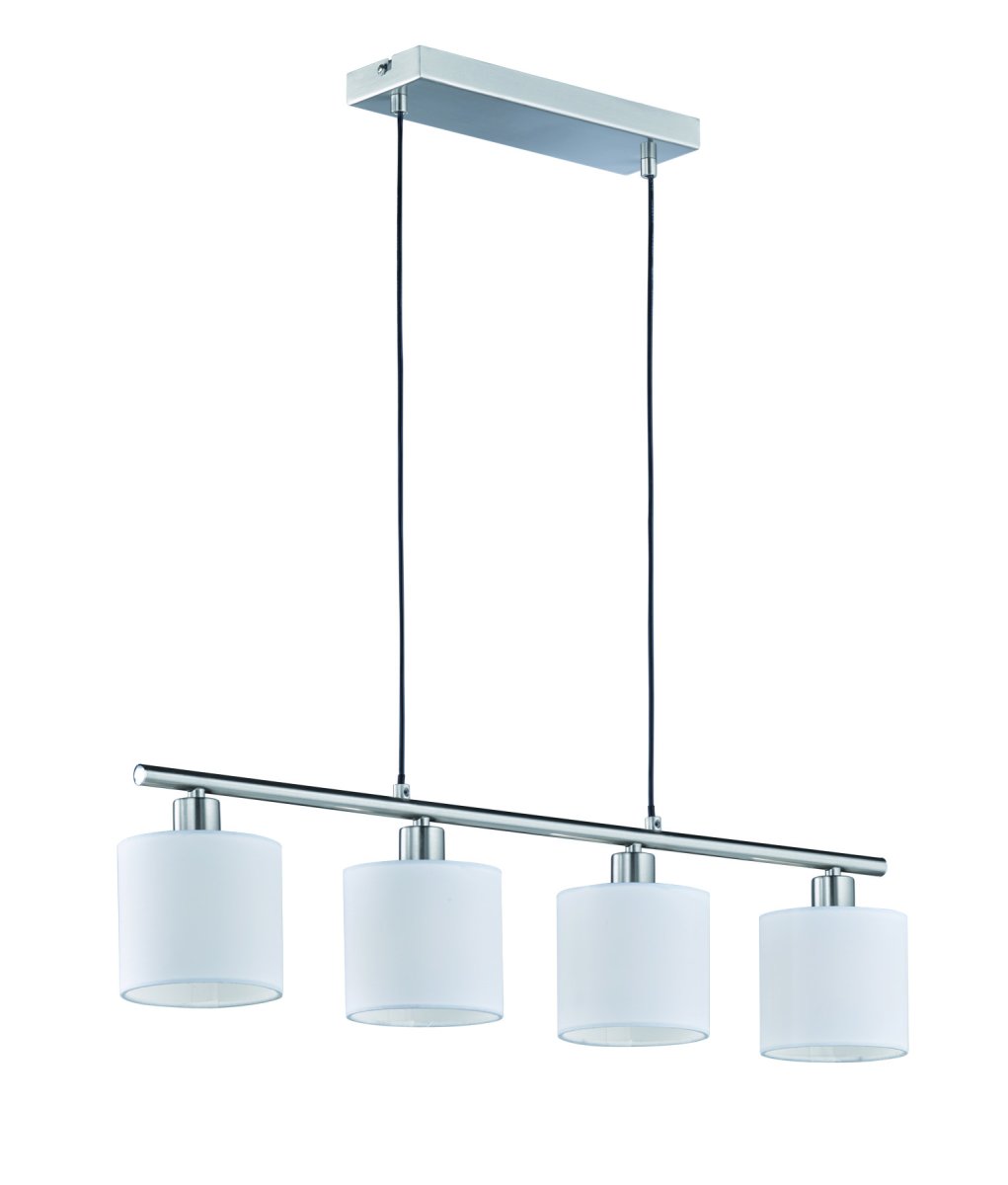 Tommy 75cm Blanco Lámpas de techo De Trio Lighting - Con sus cuatro fuentes de luz y una longitud de colgante ajustable de hasta 150 cm, la l&aacute;mpara es ideal para una iluminaci&oacute;n centrada y para crear una atm&oacute;sfera acogedora.