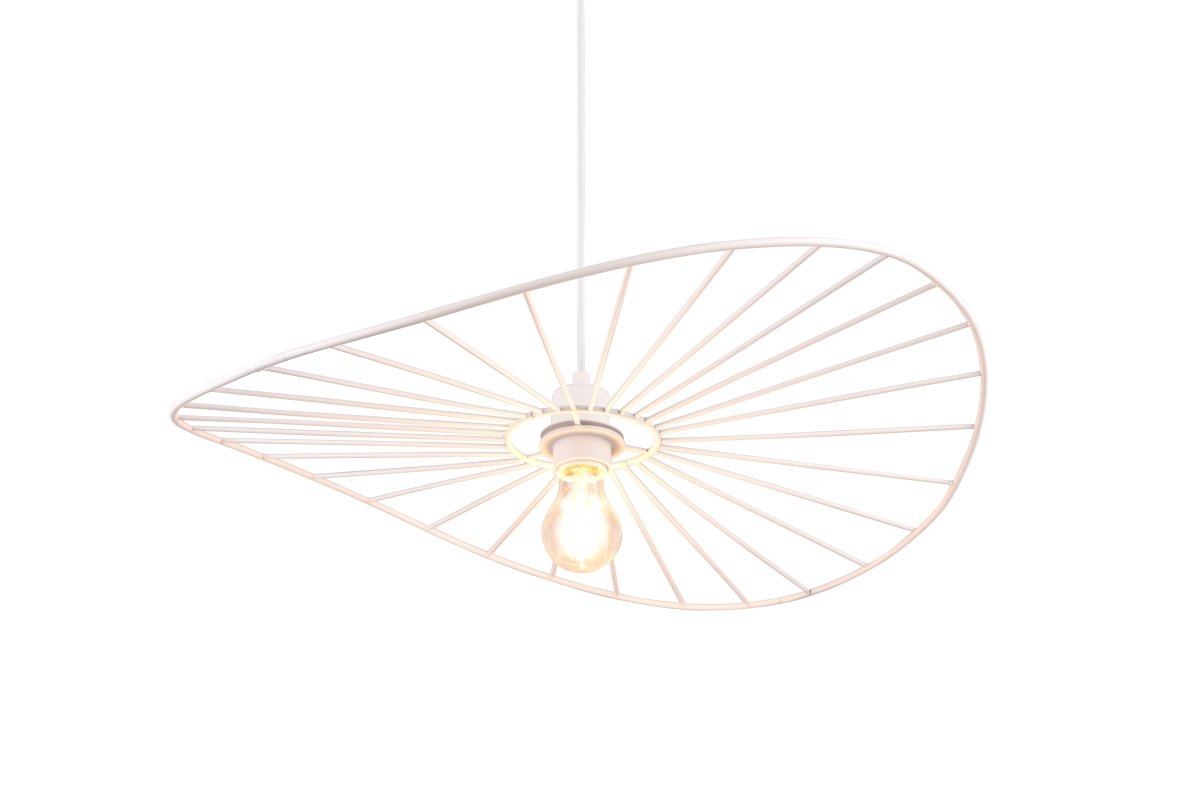 Chapeau Ø60 Blanco Lámpas de techo De Trio Lighting - Con su carcasa metálica decorativa, es el complemento perfecto para salones y comedores, donde su bonito juego de luces y sombras crea una sensación de ligereza única.