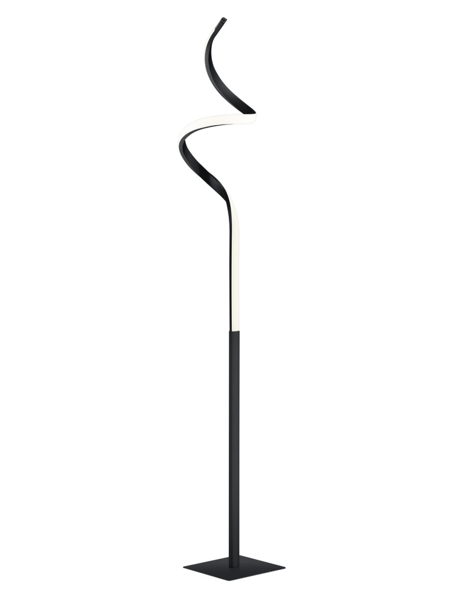 Course Negro lámpara de pie De Trio Lighting - El acabado negro mate le da a la lámpara un aspecto moderno y sofisticado que combina con muchos estilos de interior y la convierte en un elegante punto de atracción en su hogar.