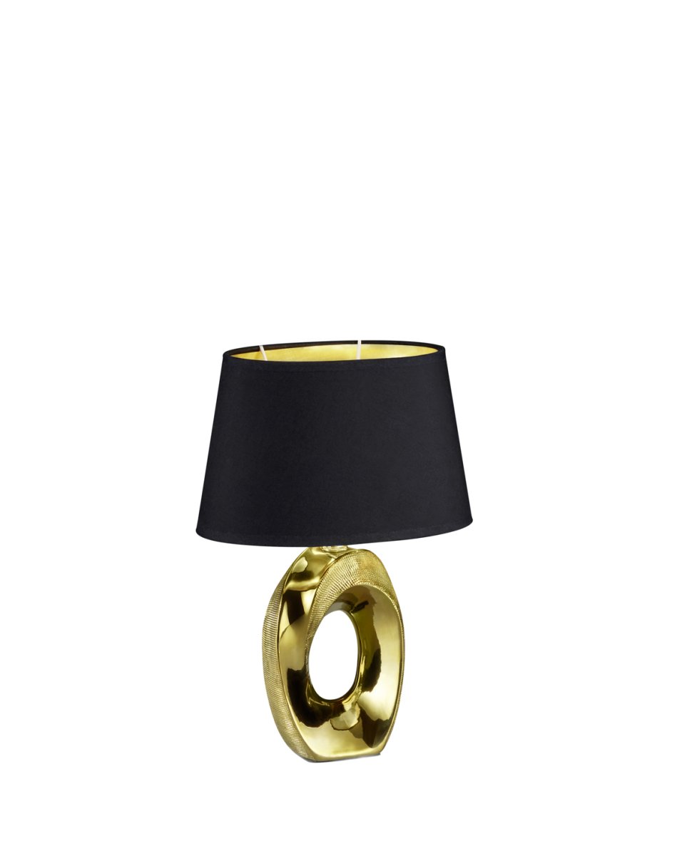 Taba 33cm Oro lámpara de mesa De Trio Lighting - La l&aacute;mpara de mesa TABA es una pieza moderna y decorativa que combina el negro y el dorado en una elegante expresi&oacute;n de dise&ntilde;o.