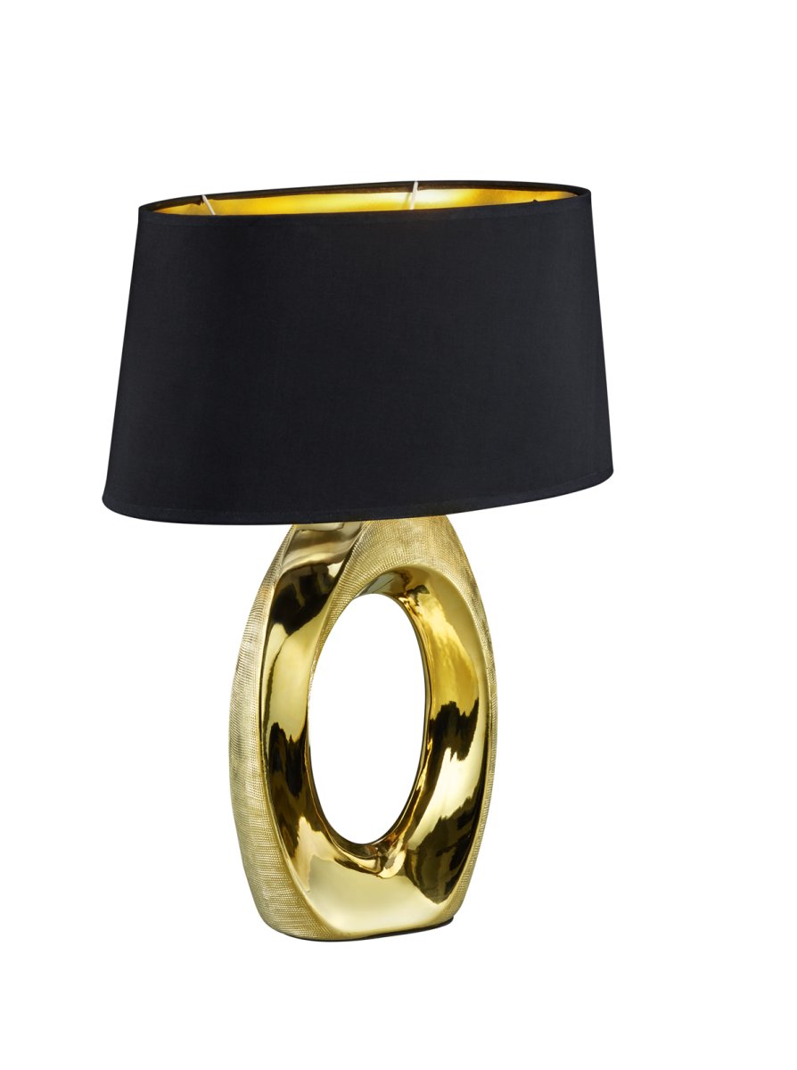 Taba 52cm Oro lámpara de mesa De Trio Lighting - La lámpara de mesa de cerámica TABA combina un diseño moderno con elegantes combinaciones de colores y se convierte en una auténtica joya en cualquier estancia.