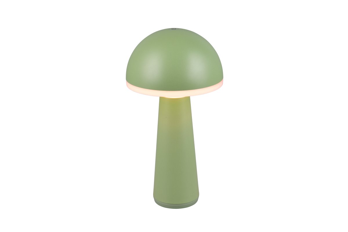 Fungo 30cm Verde portátil De Trio Lighting - Con una función táctil para atenuar y ajustar el color de la luz, así como una estación de carga independiente, es una fuente de luz flexible para interiores y exteriores.