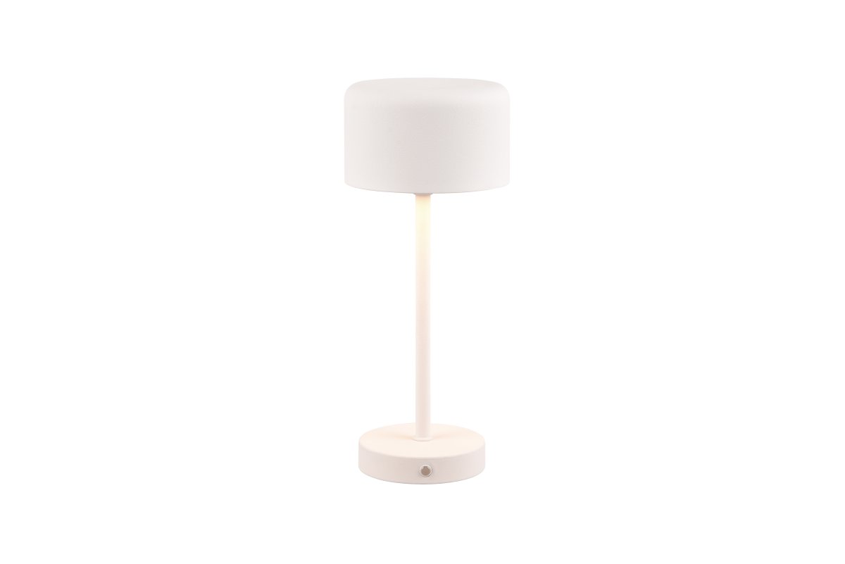 Jeff 30cm Blanco portátil De Trio Lighting - Con la función de 4 toques, puedes ajustar fácilmente la intensidad de la luz a tres niveles diferentes, lo que la hace versátil y adaptable a todas tus necesidades de iluminación.