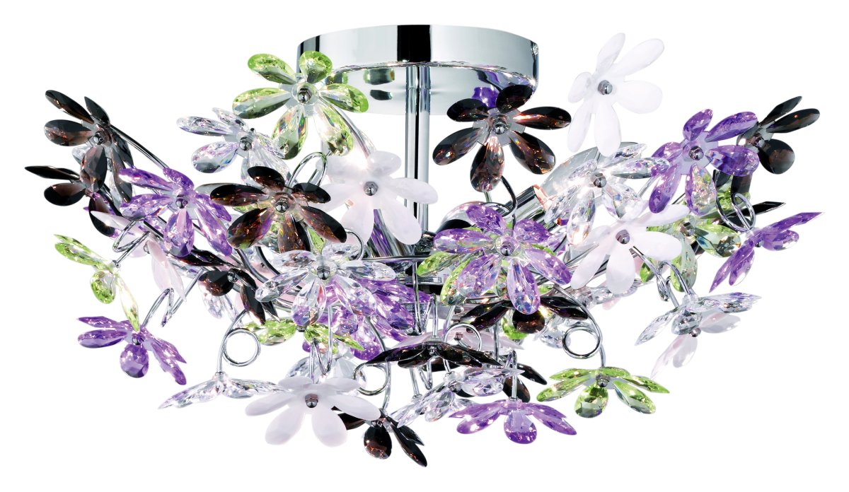 Flower Ø50 Multicolor plafón De Trio Lighting - La l&aacute;mpara de techo Flower es un elemento art&iacute;stico que atrae todas las miradas y a&ntilde;ade un toque de glamour a su hogar.