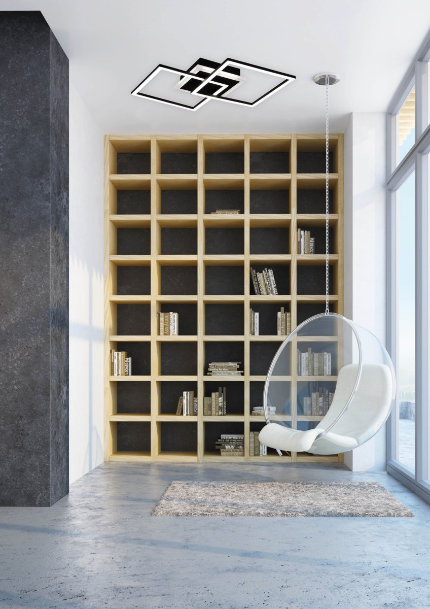 Venida 58cm Negro plafón De Trio Lighting - La l&aacute;mpara de techo VENIDA impresiona por su dise&ntilde;o moderno y se adapta perfectamente a cualquier hogar con estilo.