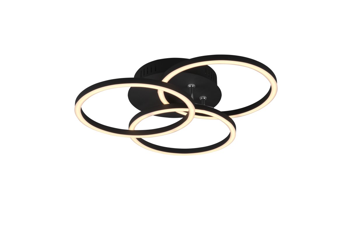 Circle Ø43 Negro plafón De Trio Lighting - Su diámetro es ajustable de 24 cm a 43 cm, brindando una amplia gama de posibilidades.