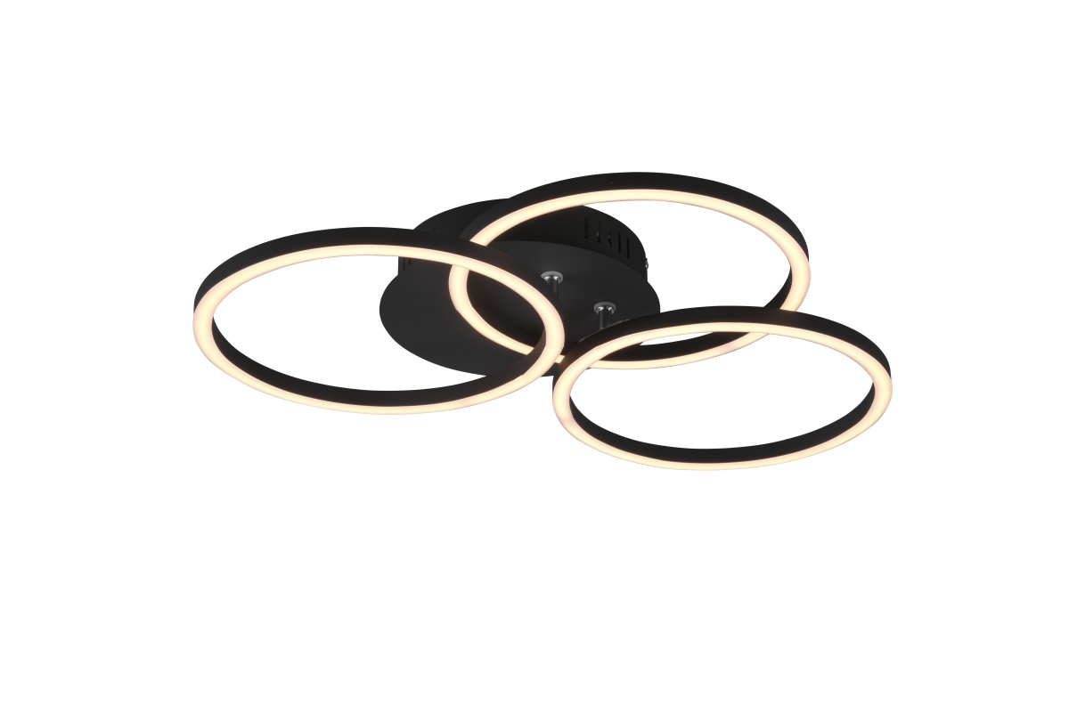 Circle Ø43 Negro plafón De Trio Lighting - Su diámetro es ajustable de 24 cm a 43 cm, brindando una amplia gama de posibilidades.