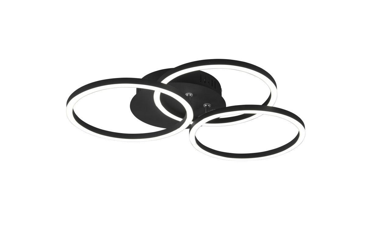 Circle Ø43 Negro plafón De Trio Lighting - Su diámetro es ajustable de 24 cm a 43 cm, brindando una amplia gama de posibilidades.