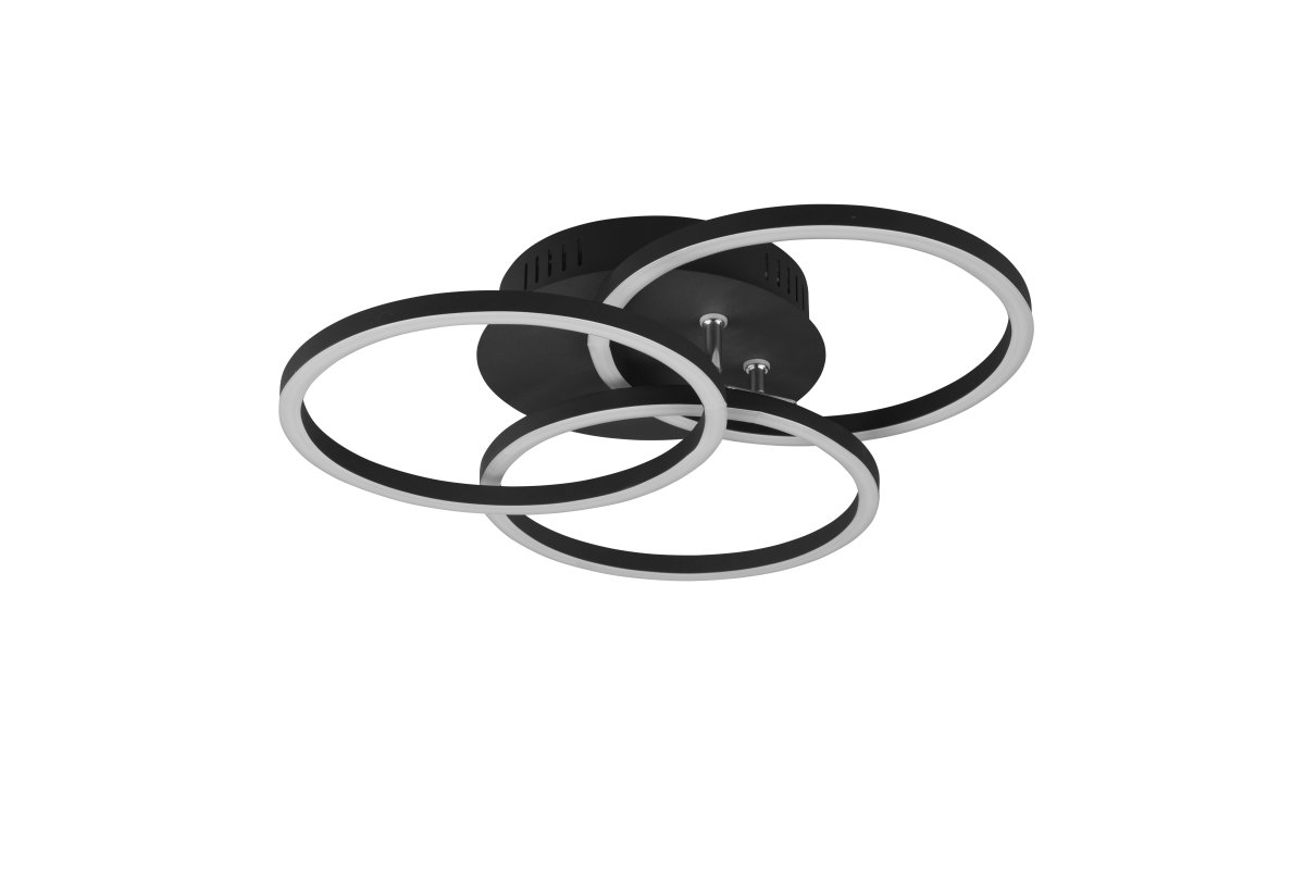 Circle Ø43 Negro plafón De Trio Lighting - Su diámetro es ajustable de 24 cm a 43 cm, brindando una amplia gama de posibilidades.