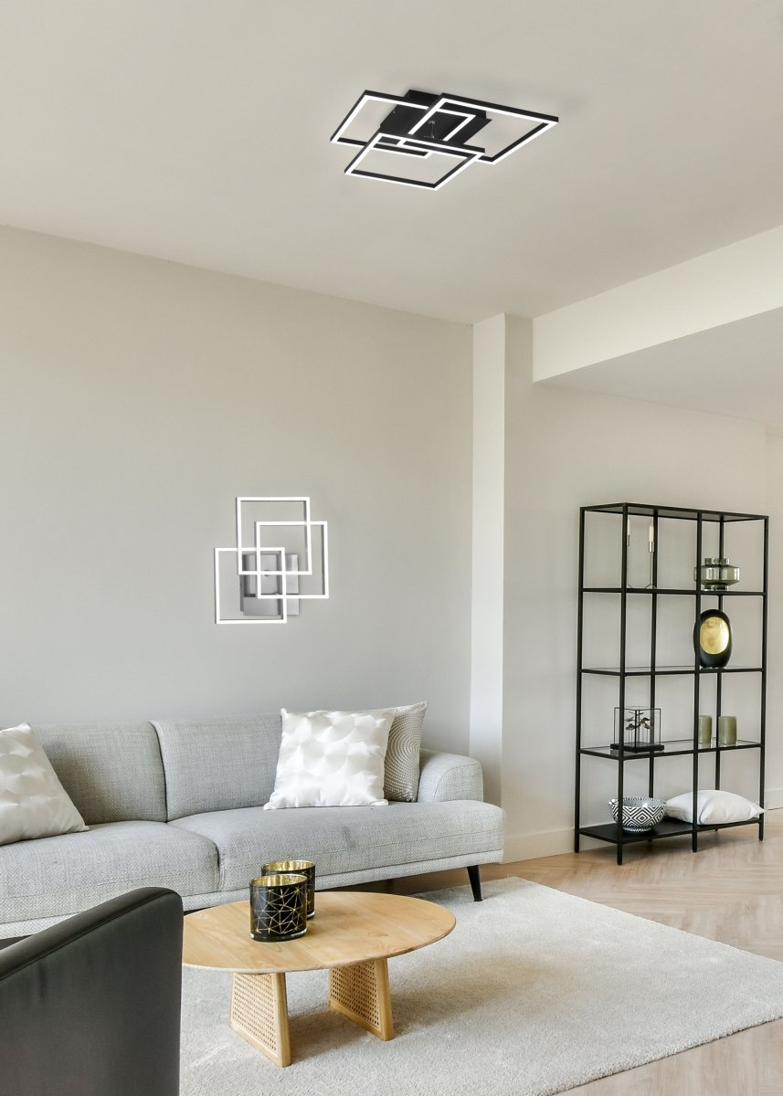 Mobile 42cm Negro plafón De Trio Lighting - Con el control remoto incluido, puede ajustar fácilmente tanto el brillo como la temperatura del color desde blanco frío a blanco cálido para adaptarse a diferentes estados de ánimo y necesidades.