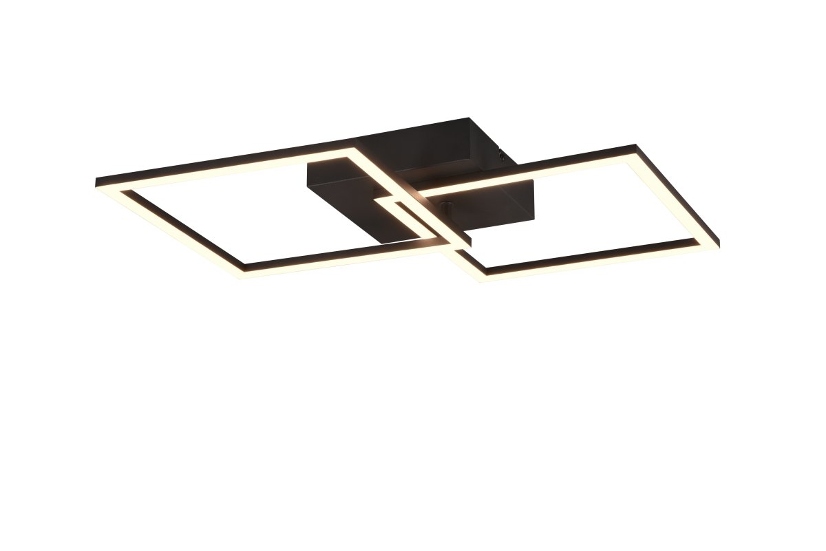 Trail 60cm Negro plafón De Trio Lighting - La elegante combinaci&oacute;n de un acabado blanco mate atemporal y metal de alta calidad le da a la l&aacute;mpara un aspecto noble y al mismo tiempo crea una atm&oacute;sfera agradable en la habitaci&oacute;n.