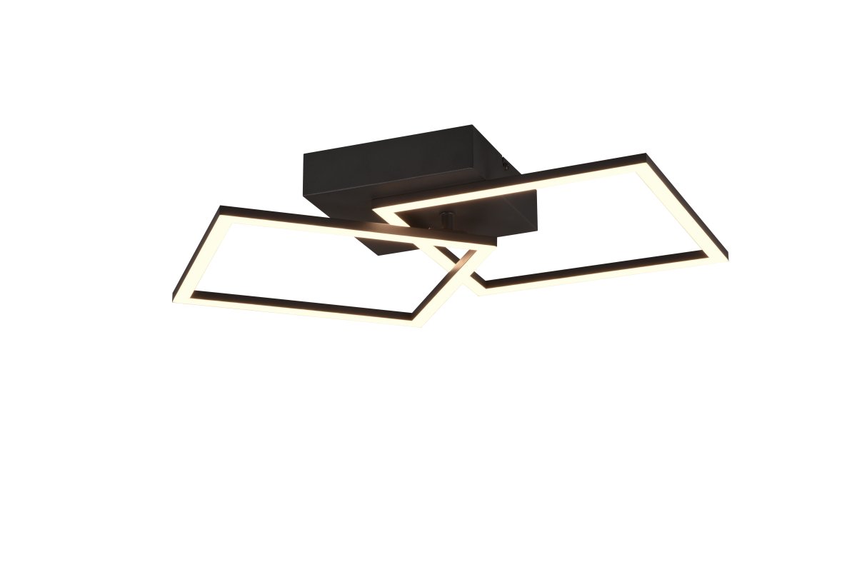 Trail 60cm Negro plafón De Trio Lighting - La elegante combinaci&oacute;n de un acabado blanco mate atemporal y metal de alta calidad le da a la l&aacute;mpara un aspecto noble y al mismo tiempo crea una atm&oacute;sfera agradable en la habitaci&oacute;n.