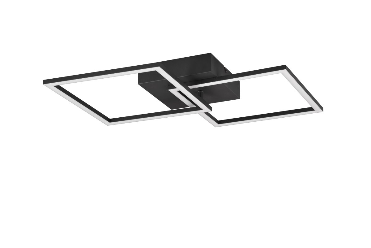 Trail 60cm Negro plafón De Trio Lighting - La elegante combinaci&oacute;n de un acabado blanco mate atemporal y metal de alta calidad le da a la l&aacute;mpara un aspecto noble y al mismo tiempo crea una atm&oacute;sfera agradable en la habitaci&oacute;n.