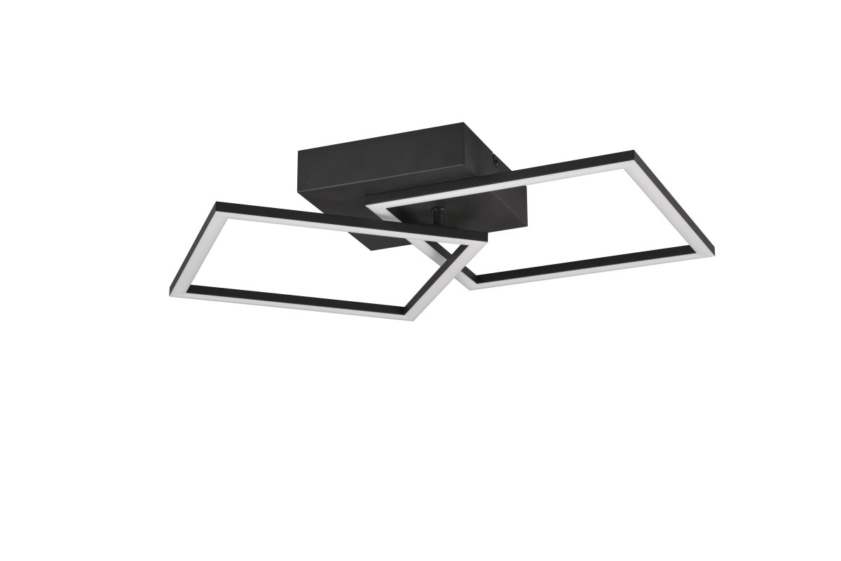 Trail 60cm Negro plafón De Trio Lighting - La elegante combinaci&oacute;n de un acabado blanco mate atemporal y metal de alta calidad le da a la l&aacute;mpara un aspecto noble y al mismo tiempo crea una atm&oacute;sfera agradable en la habitaci&oacute;n.