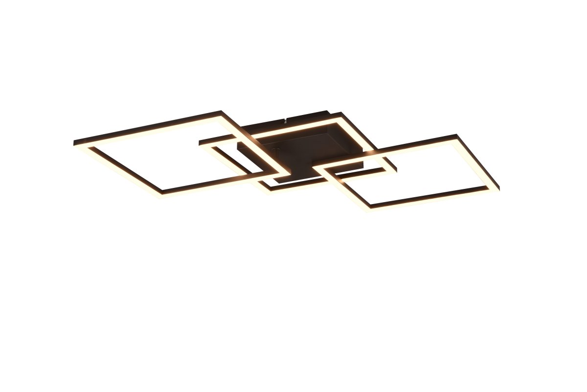 Trail 74cm Negro plafón De Trio Lighting - La elegante combinaci&oacute;n de un acabado negro mate atemporal y metal de alta calidad le da a la l&aacute;mpara un aspecto noble y al mismo tiempo crea una atm&oacute;sfera agradable en la habitaci&oacute;n.