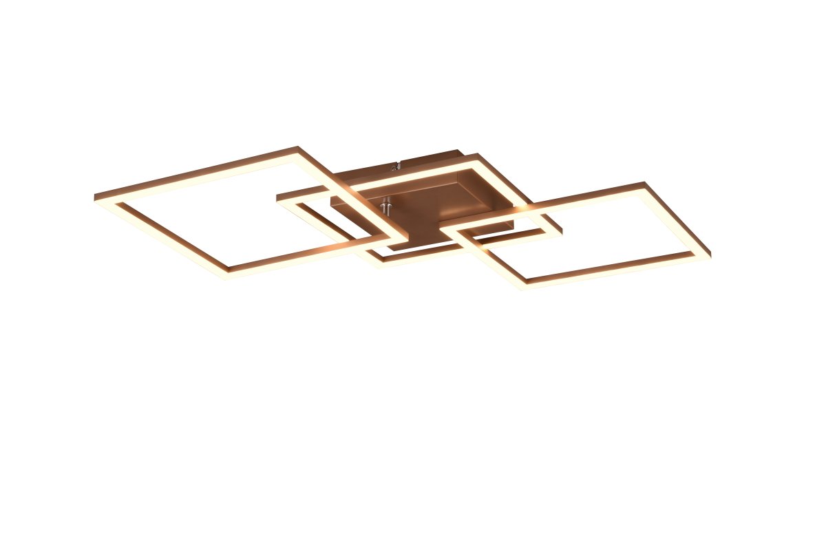 Trail 74cm Marrón plafón De Trio Lighting - La elegante combinaci&oacute;n del atemporal color &ldquo;caf&eacute;&rdquo; y el metal de alta calidad le da a la l&aacute;mpara un aspecto noble y crea un ambiente agradable en la habitaci&oacute;n.