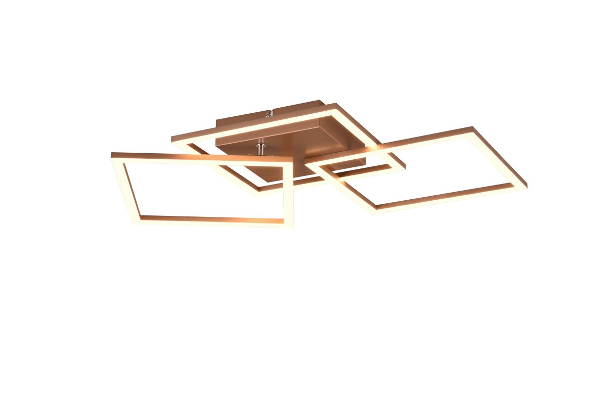 Trail 74cm Marrón plafón De Trio Lighting - La elegante combinaci&oacute;n del atemporal color &ldquo;caf&eacute;&rdquo; y el metal de alta calidad le da a la l&aacute;mpara un aspecto noble y crea un ambiente agradable en la habitaci&oacute;n.