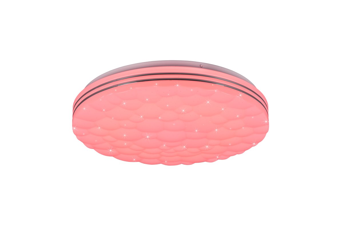 Tiger Ø38 Blanco lámpara infantil De Trio Lighting - Gracias a su dise&ntilde;o redondo de pl&aacute;stico blanco con efecto de cielo estrellado, la l&aacute;mpara se integra a la perfecci&oacute;n en cualquier estilo de interior.