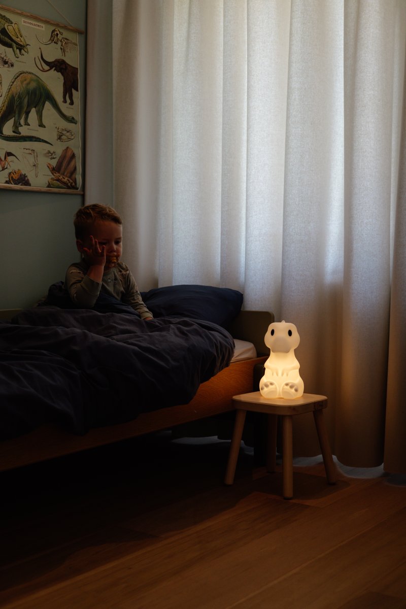 Rena First Light Blanco lámpara infantil De Mr Maria - Rena tiene la forma de un dulce y amigable Tyrannosaurus Rex y es un compa&ntilde;ero seguro para las comidas nocturnas, la lectura de cuentos antes de dormir y los sue&ntilde;os.