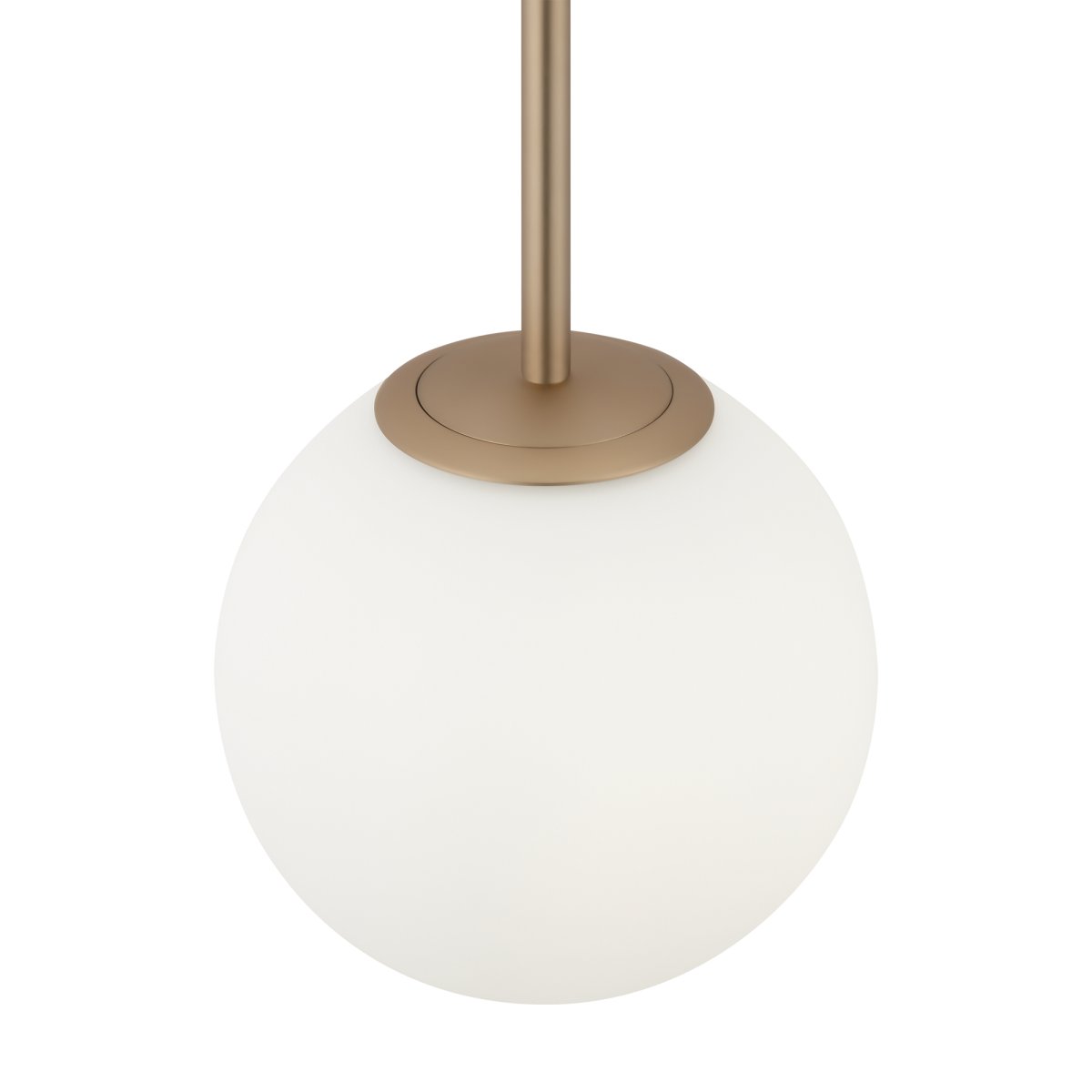 Basic form Ø18 Oro Lámpas de techo De Maytoni - Con su globo de cristal opalino suave y una fina carcasa de metal con aspecto dorado, la lámpara proporciona una luz hermosa y agradable que se adapta perfectamente a estilos interiores modernos y clásicos.