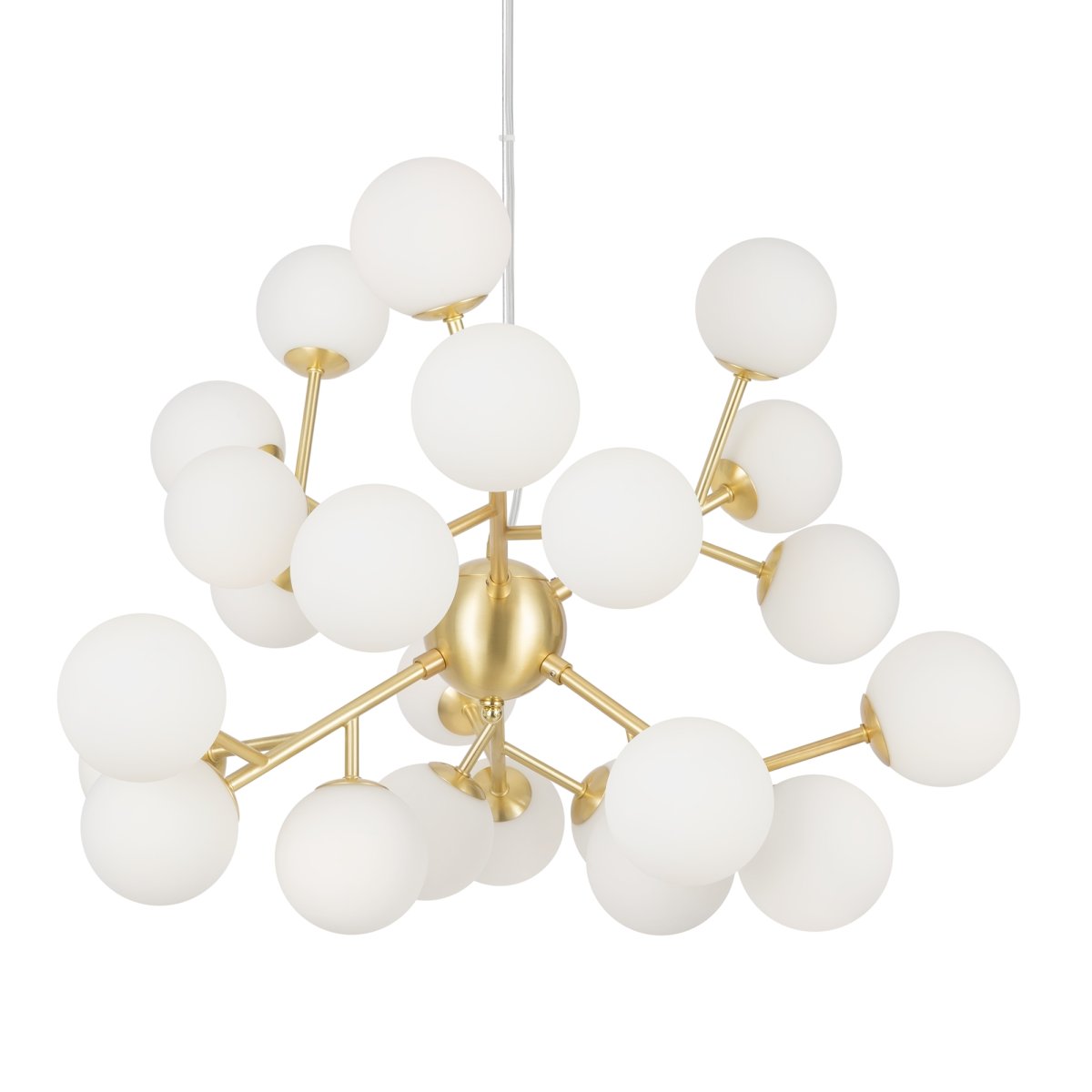 Dallas Ø65 Oro Lámpas de techo De Maytoni - La sofisticada estructura de metal, combinada con las esferas de vidrio opalino blanco, la convierte en un verdadero punto de atracci&oacute;n, ideal para espacios amplios como salas de estar o comedores.
