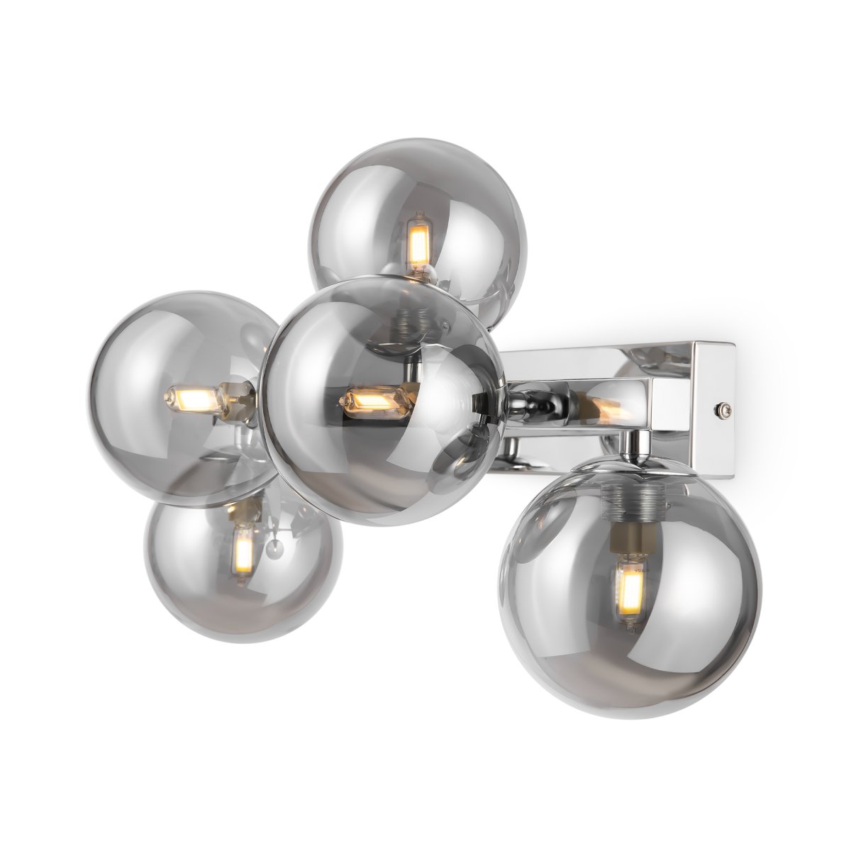 Dallas 40cm Cromo lámpara de pared De Maytoni - Dallas, con sus cinco fuentes de luz, es una elegante y moderna lámpara de pared que combina estilo y funcionalidad.