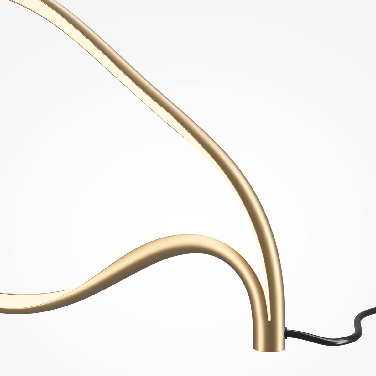 Plons 25cm Latón lámpara de mesa De Maytoni - El difusor de silicona de la lámpara dispersa suavemente la luz y su forma curva y escultural crea una atmósfera armoniosa y sirve como un llamativo detalle de diseño interior.