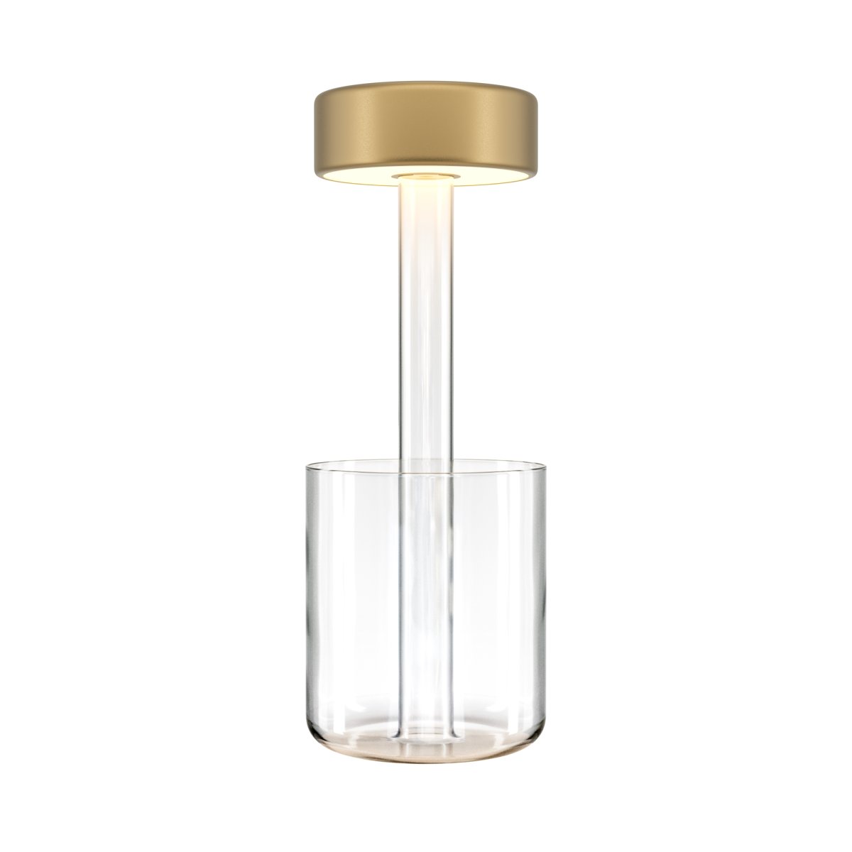 AI Collaboration 35cm Oro portátil De Maytoni - El diseño: con una fina varilla de metal; una base redonda plana o con base de cristal en la que se integra un jarrón.