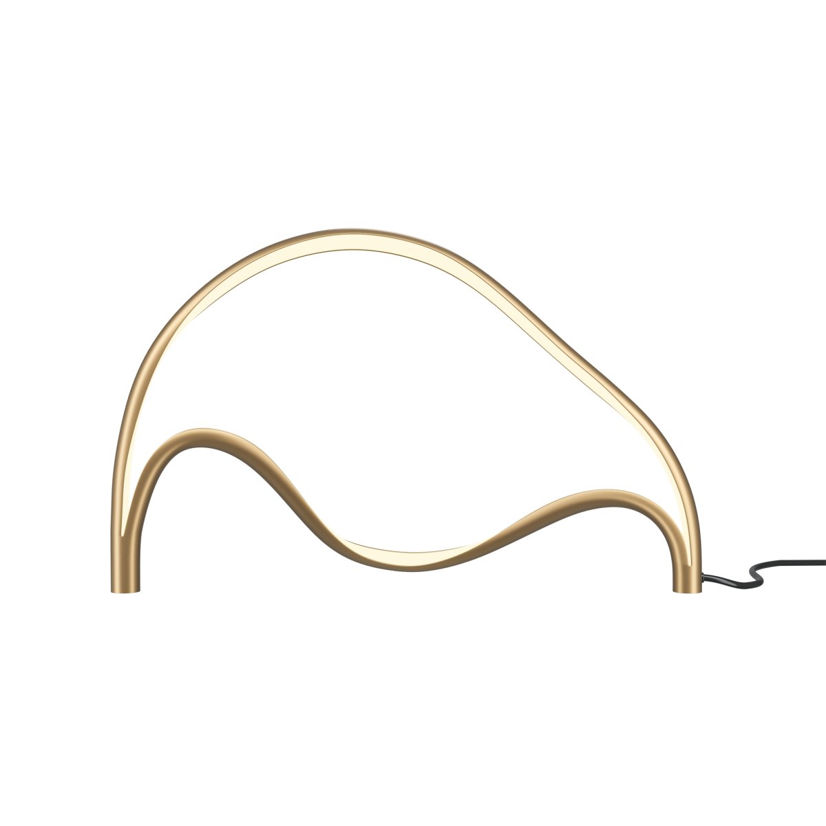 Plons 25cm Latón lámpara de mesa De Maytoni - El difusor de silicona de la lámpara dispersa suavemente la luz y su forma curva y escultural crea una atmósfera armoniosa y sirve como un llamativo detalle de diseño interior.