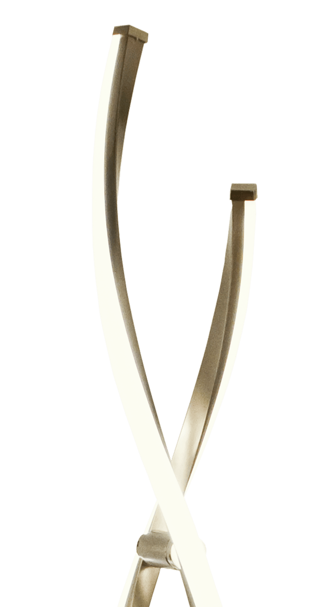 Swirl Acero lámpara de pie De Aneta Lighting - La l&aacute;mpara se enciende y se apaga mediante un regulador de pie para crear la atm&oacute;sfera deseada.