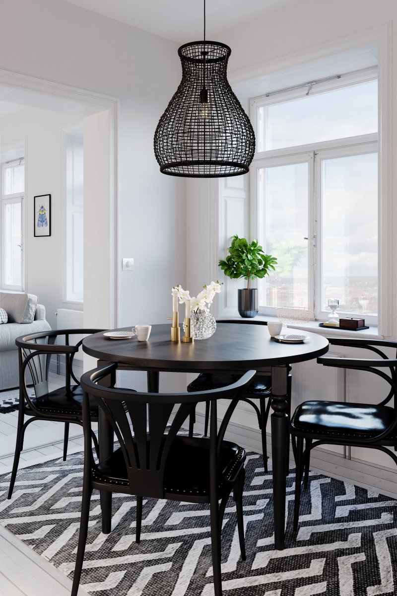 Seagrass Ø50 Negro Lámpas de techo De By Rydéns - La lámpara de techo queda muy bien encima de una mesa de comedor o de cocina, por ejemplo.