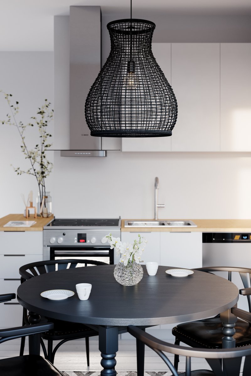 Seagrass Ø50 Negro Lámpas de techo De By Rydéns - La lámpara de techo queda muy bien encima de una mesa de comedor o de cocina, por ejemplo.