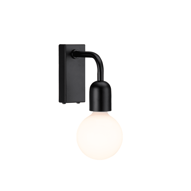 Regal Negro mate lámpara de baño De Belid - Este modelo est&aacute; dise&ntilde;ado para una sola fuente de luz y depende de la fuente de luz elegida.