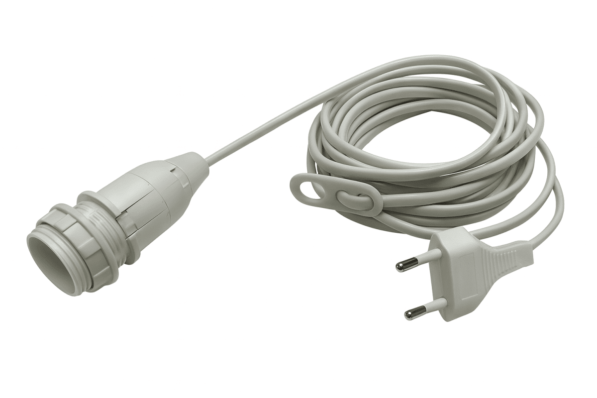 Juego de cable para estrella de Navidad 5 m con interruptor y enchufe Blanco De Nordic Lighting - El soporte cuenta con un interruptor de encendido y apagado f&aacute;cil y un enchufe que facilita la conexi&oacute;n.