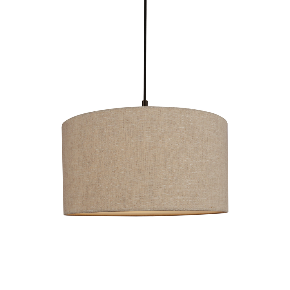 Soft Ø44 Naturaleza/bronce Lámpas de techo De Belid - La pantalla, de lino europeo en tono natural, crea una atm&oacute;sfera c&aacute;lida y acogedora.