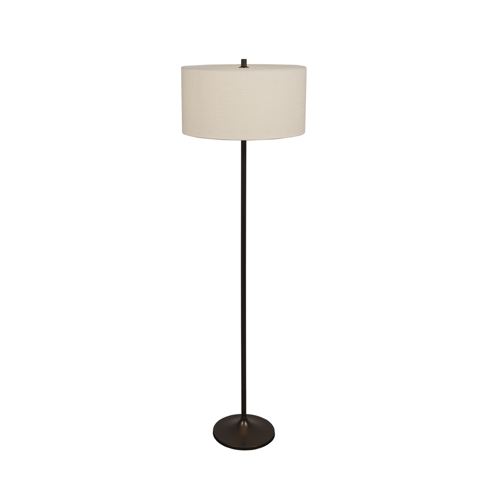 Imagen ampliada de Soft Blanco/bronce lámpara de pie De Belid - La pantalla de lino blanco europeo y el pie met&aacute;lico en tono bronce metalizado crean un ambiente agradable.