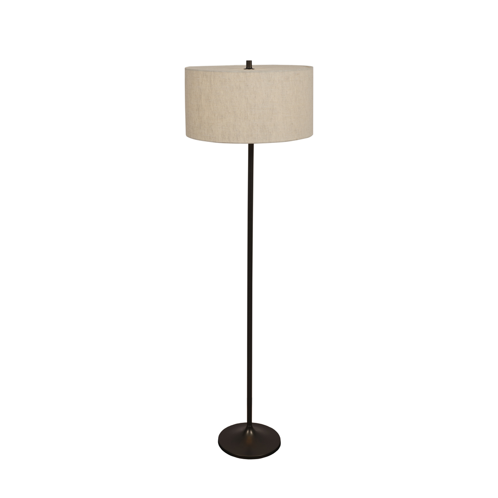 Soft Naturaleza/bronce lámpara de pie De Belid - La pantalla est&aacute; confeccionada en lino europeo natural, mientras que la estructura es de malla met&aacute;lica con acabado bronce metalizado.