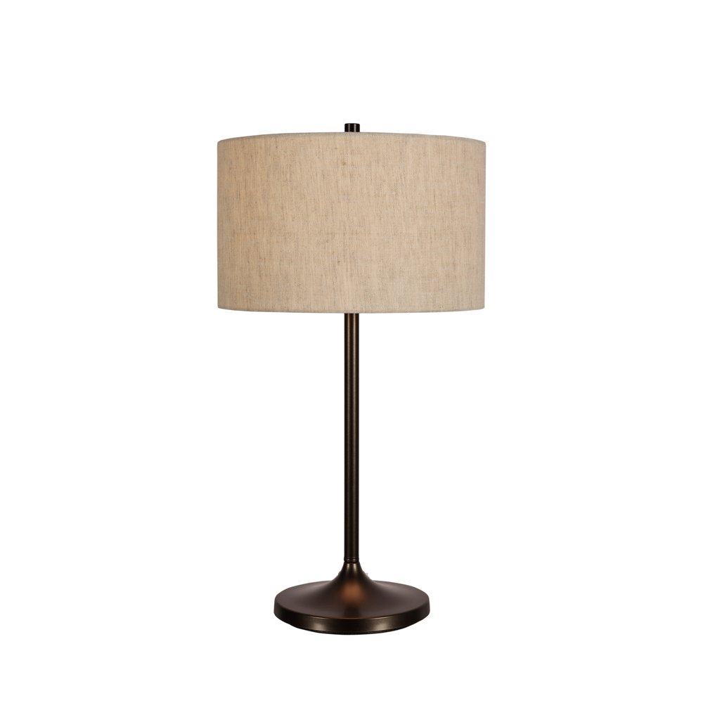 Soft 64cm Naturaleza/bronce lámpara de mesa De Belid - La vibrante textura del lino filtra la luz, creando un ambiente c&aacute;lido y acogedor, y el acabado en bronce oscuro le aporta un toque de elegancia.